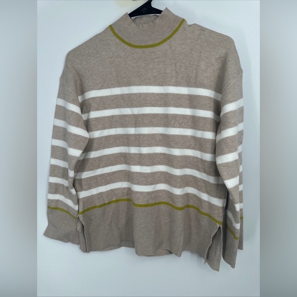 Tahari Sz XS Sweater Mock Turtleneck Stripe Accents NWT - Picture 1 of 5
